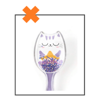 Haarborstel kat paars mini